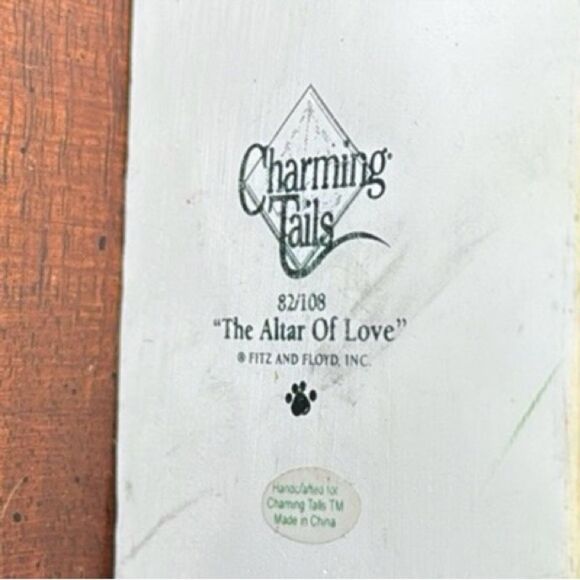 Charming Tails by Fitz and Floyd 6” The Alter Of Love Racoon Love Couple Forever - Picture 5 of 9